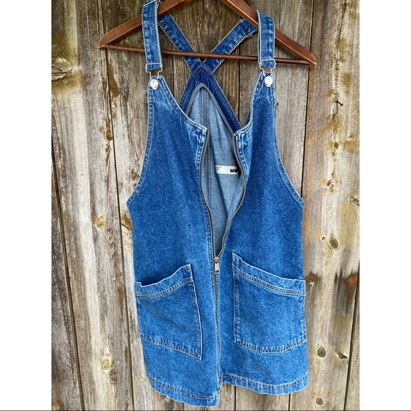 TOPSHOP moto jean denim zip up overall dress - Picture 5 of 6